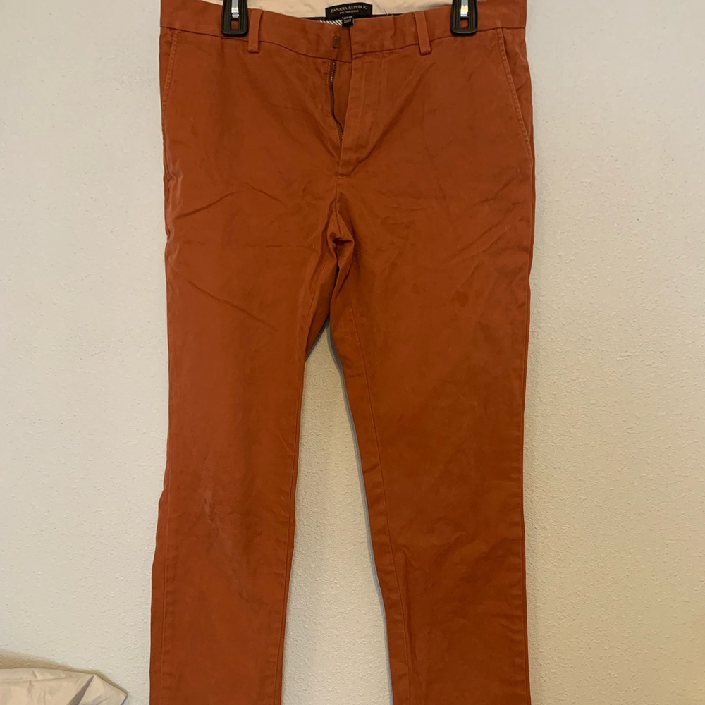 Men’s Burnt Orange J. Crew Chinos.
